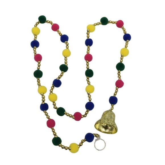 Indian Pom Pom Bell Garland Strings Bandhanwar Toran Diwali Navratri Wedding - Picture 1 of 4